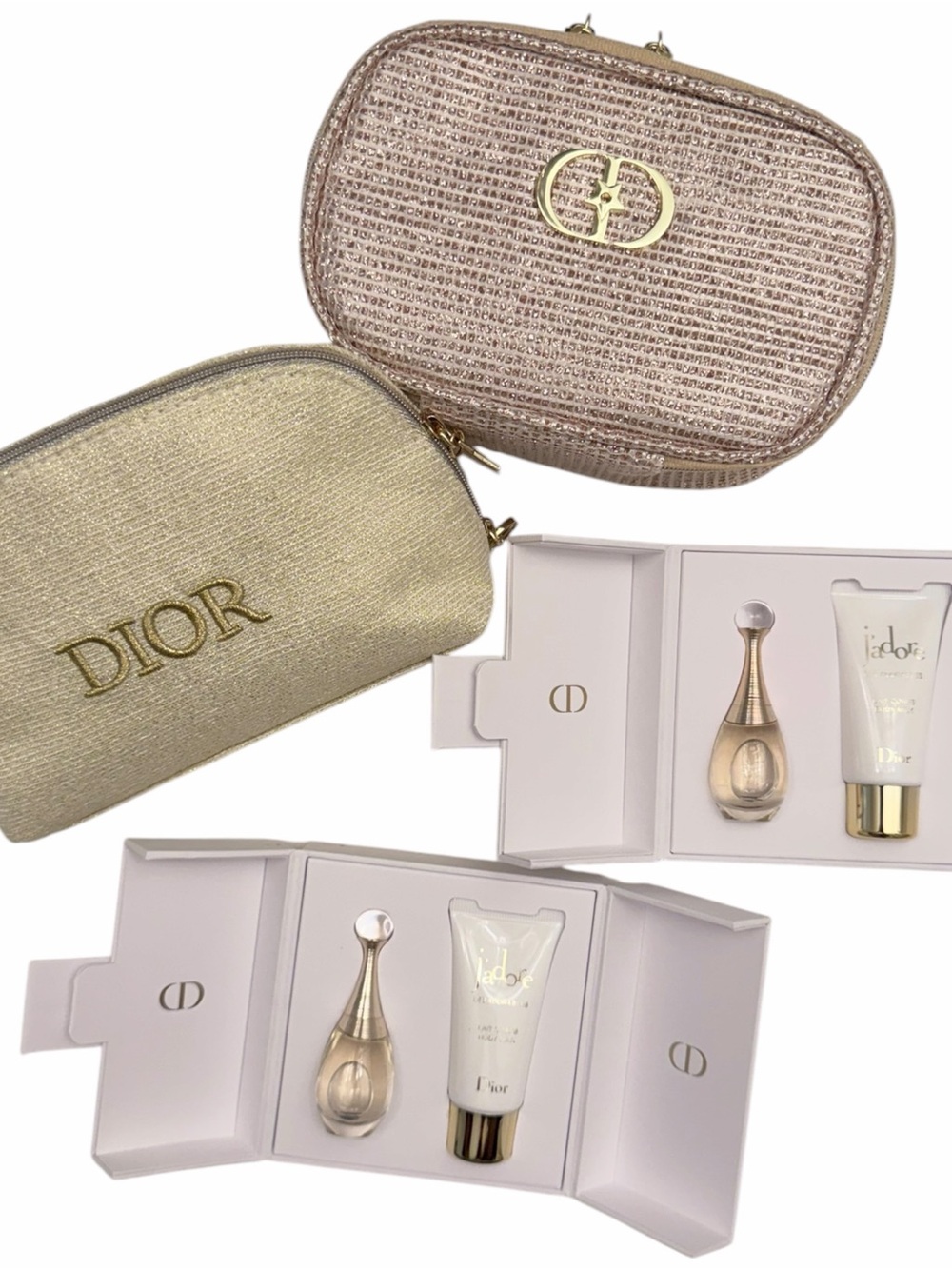 Dior J’adore Gold Beauty Gift Bundle Cosmetic Pouches Mini Set